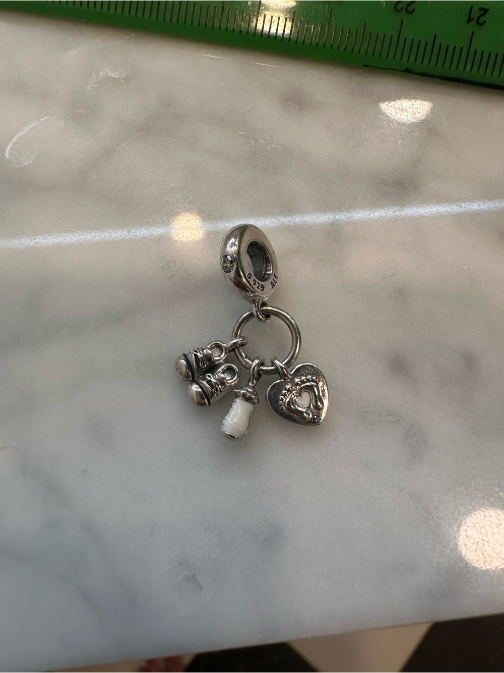 Pandora Silver My Little Baby Charm Dangle with White Accent - NWOT